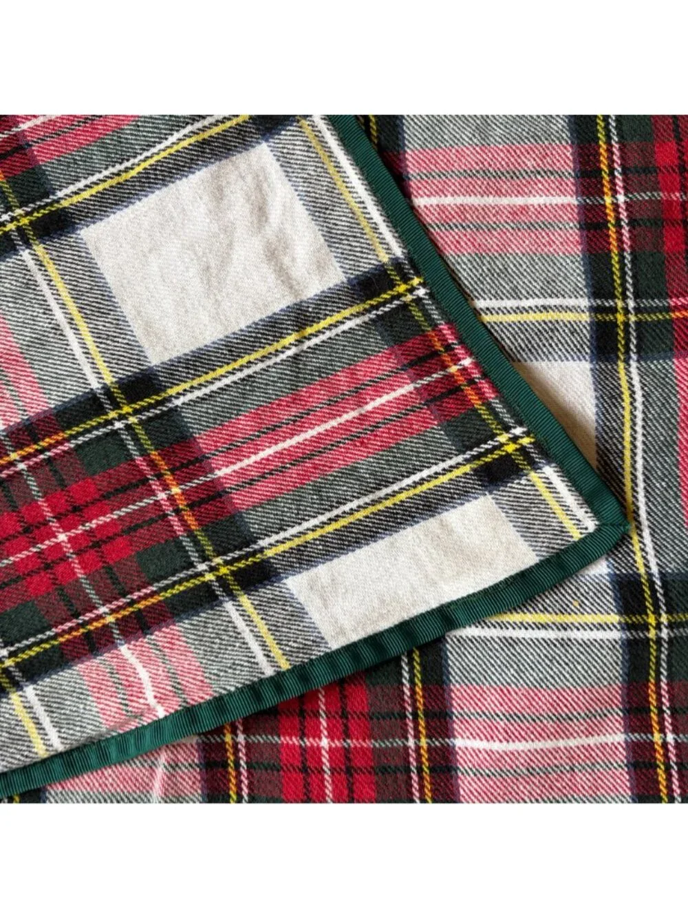 Williams Sonoma Marth Stewart Tartan Plaid Linen Cotton Table Cloth 70